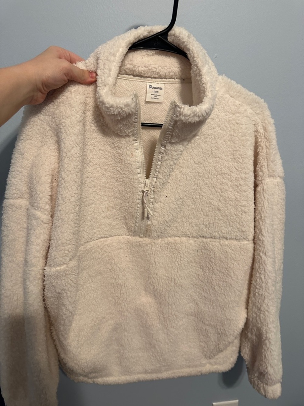 No Boundaries Cream Sherpa Half-Zip Pullover